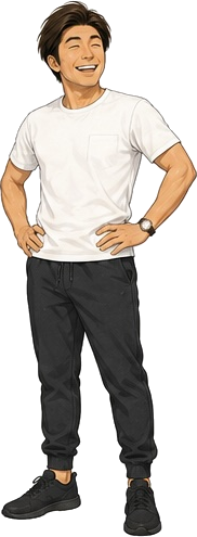 白Tシャツ（腰に手）